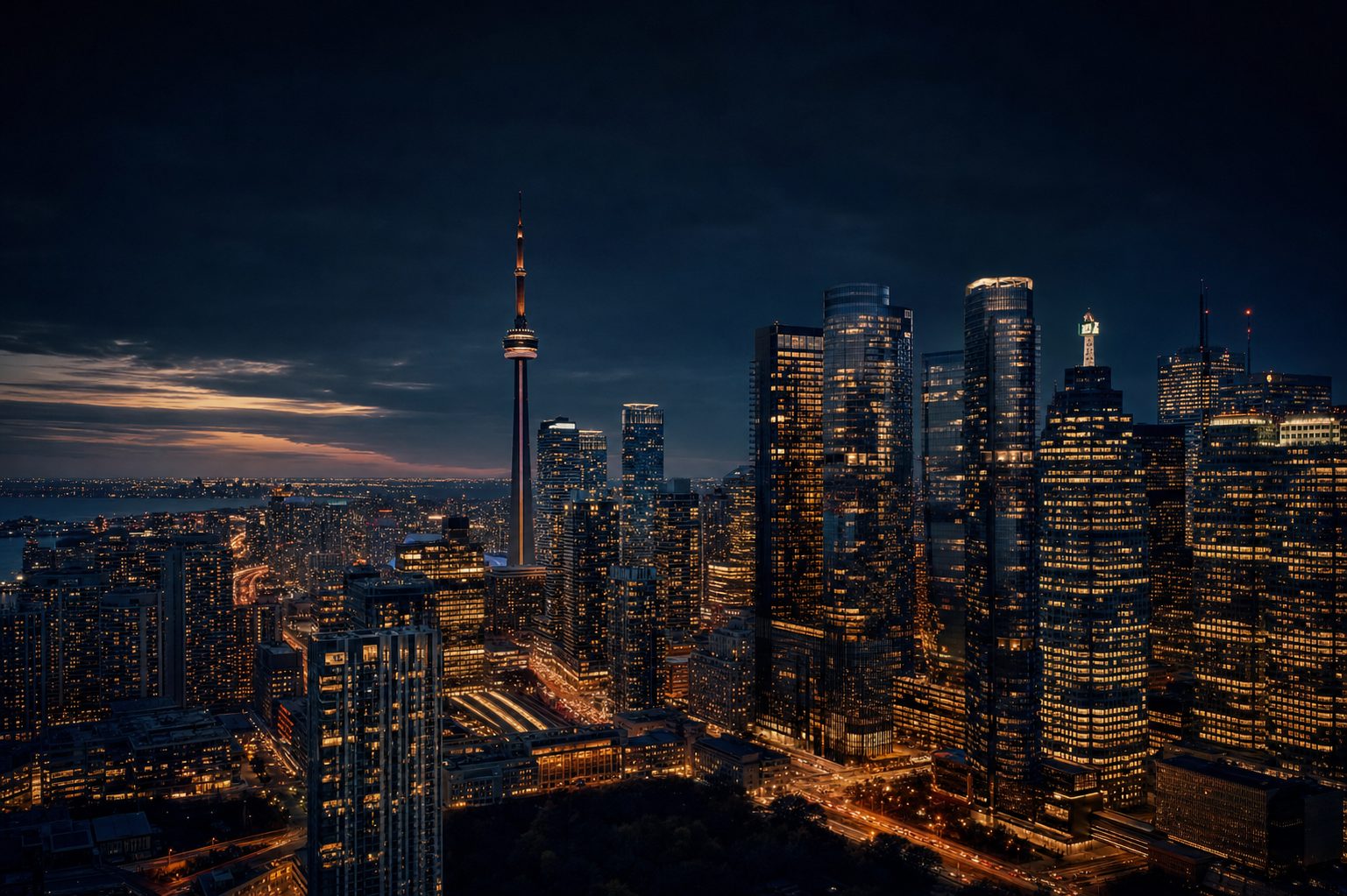 Toronto skyline at night